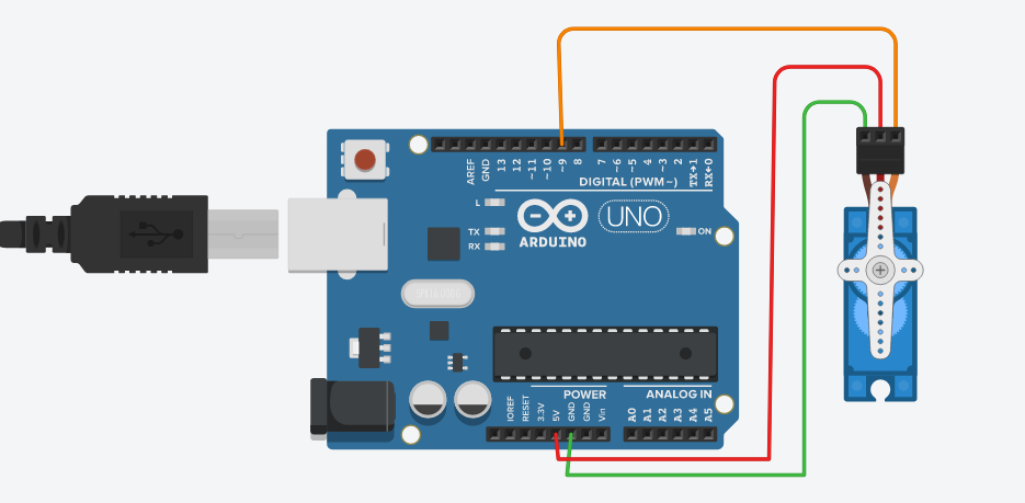 Servo motor interface with Arduino Uno