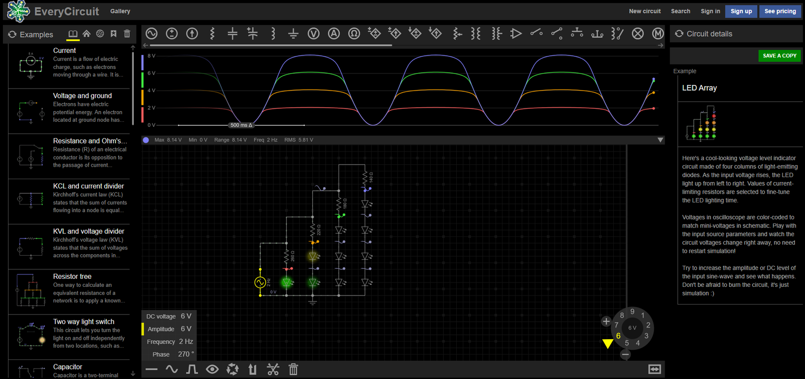 EveryCircuit simulator online free
