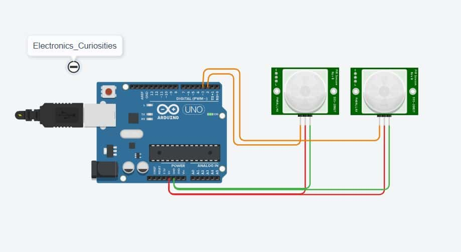 Testing Multiple PIR Motion Sensors Using Arduino with Code