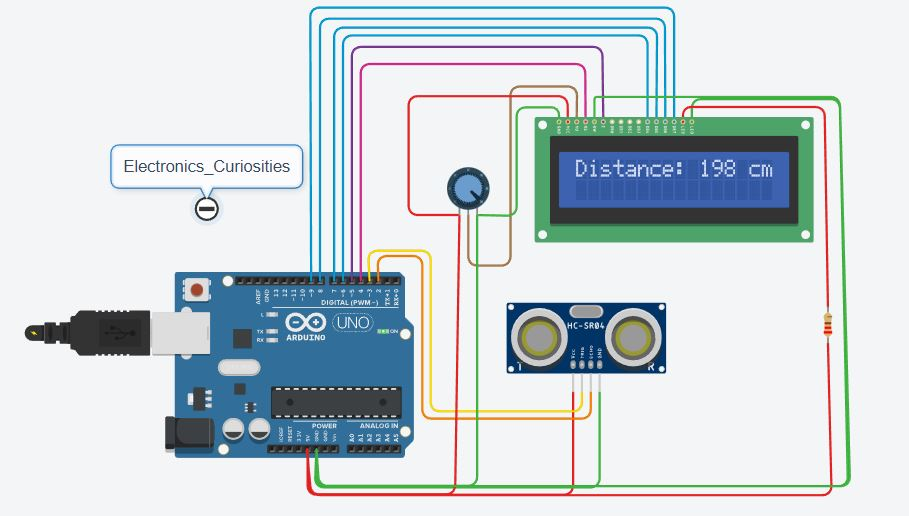 Digital Distance Measuring Device using Ultrasonic sensor and Arduino Board with code