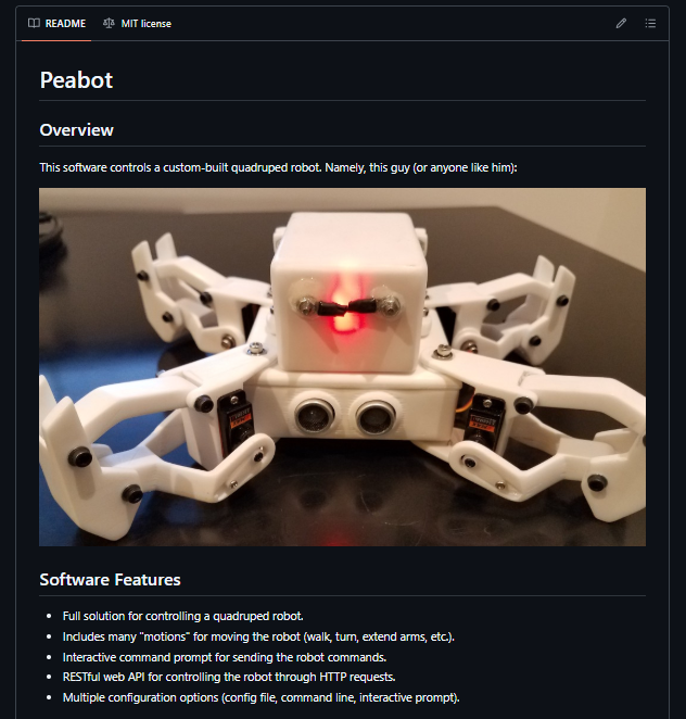 Peabot the Open-Source Raspberry Pi Robot Dog